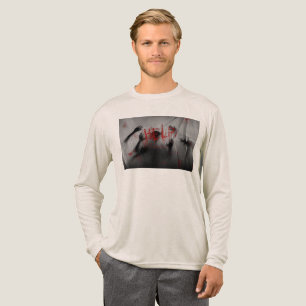 SlipperyJoe's chilling horror-themed visual thick Tri-Blend Shirt