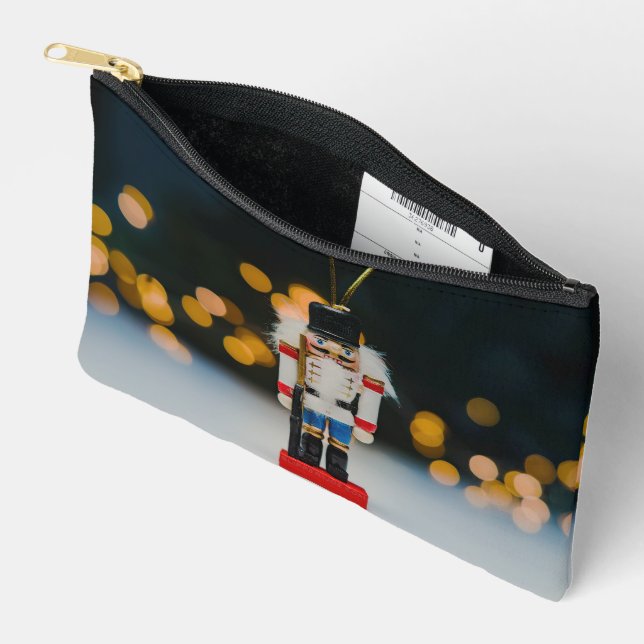 SlipperyJoe's Christmas classic nutcracker ornamen Accessory Pouch (Open)