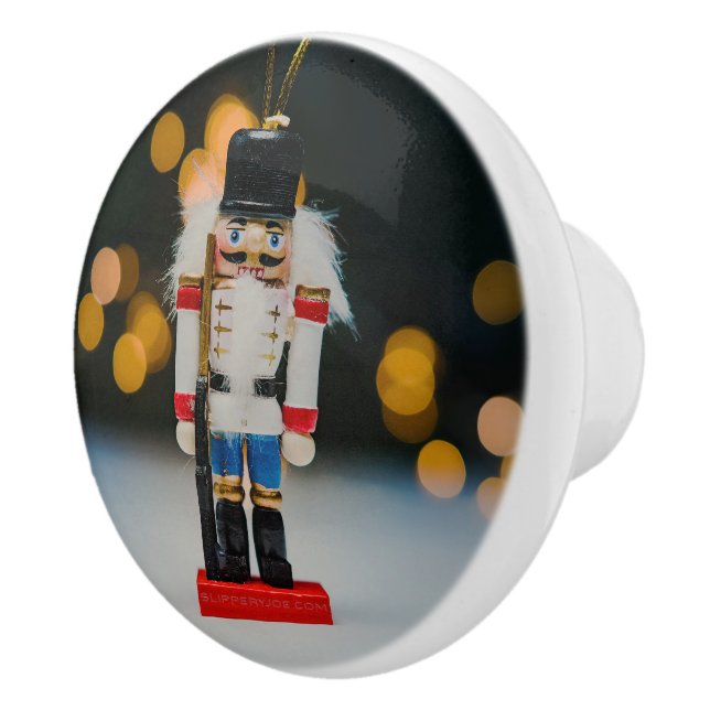 SlipperyJoe's Christmas classic nutcracker ornamen Ceramic Knob (Right)