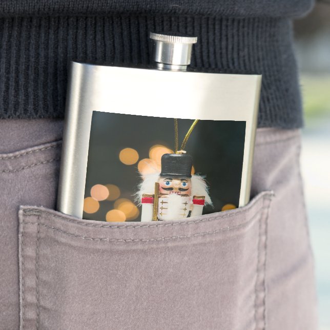 SlipperyJoe's Christmas classic nutcracker ornamen Hip Flask (In Situ)
