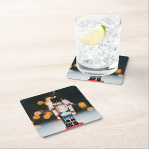 SlipperyJoe's Christmas classic nutcracker ornamen Square Paper Coaster