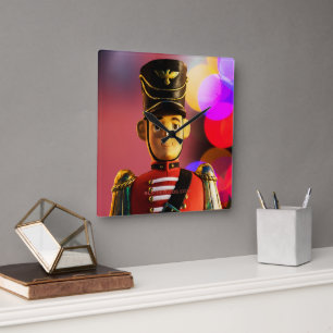 SlipperyJoe's Christmas classic toy soldier friend Square Wall Clock