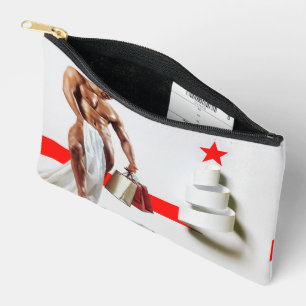 SlipperyJoe's Christmas shopping white paper spira Accessory Pouch
