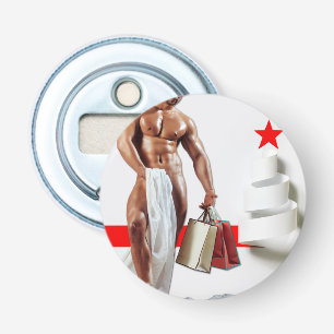 SlipperyJoe's Christmas shopping white paper spira Bottle Opener