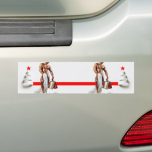 SlipperyJoe's Christmas shopping white paper spira Bumper Sticker