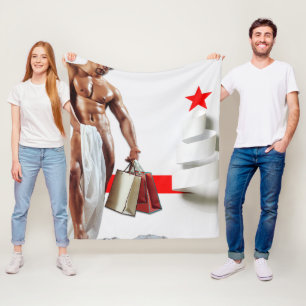 SlipperyJoe's Christmas shopping white paper spira Fleece Blanket