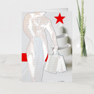 SlipperyJoe's Christmas shopping white paper spira Foil Holiday Card