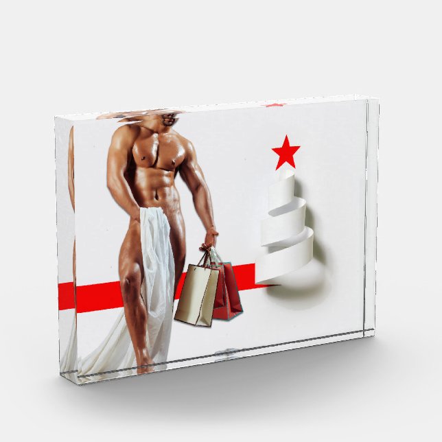 SlipperyJoe's Christmas shopping white paper spira Photo Block (Left)