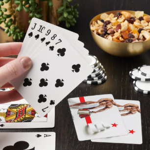 SlipperyJoe's Christmas shopping white paper spira Playing Cards