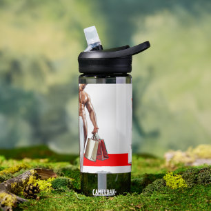 SlipperyJoe's Christmas shopping white paper spira Water Bottle