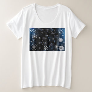SlipperyJoe's Christmas winter magical peaceful at Plus Size T-Shirt