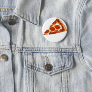 SlipperyJoe's classic pepperoni pizza slice melted 6 Cm Round Badge