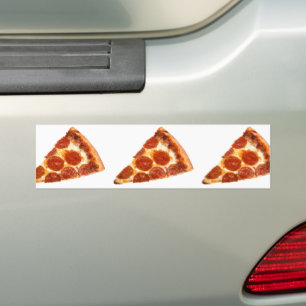 SlipperyJoe's classic pepperoni pizza slice melted Bumper Sticker