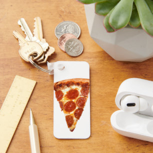 SlipperyJoe's classic pepperoni pizza slice melted Key Ring