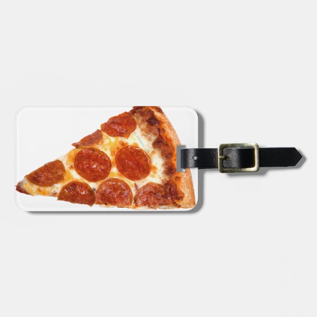 SlipperyJoe's classic pepperoni pizza slice melted Luggage Tag (Front Horizontal)