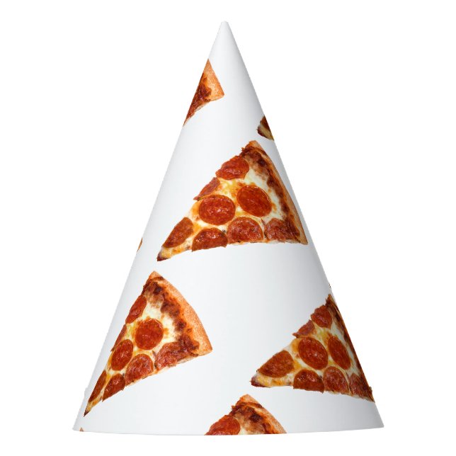 SlipperyJoe's classic pepperoni pizza slice melted Party Hat (Front)
