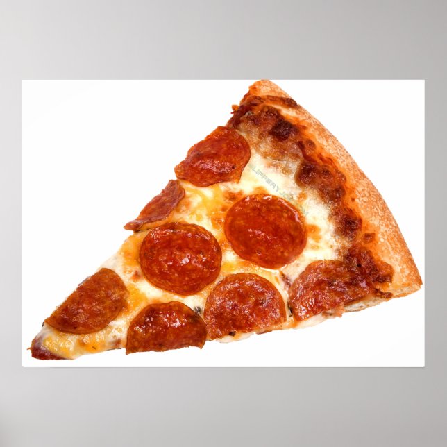SlipperyJoe's classic pepperoni pizza slice melted Poster (Front)