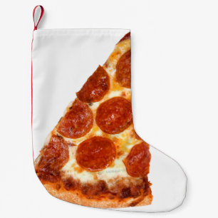 SlipperyJoe's classic pepperoni pizza slice melted Small Christmas Stocking
