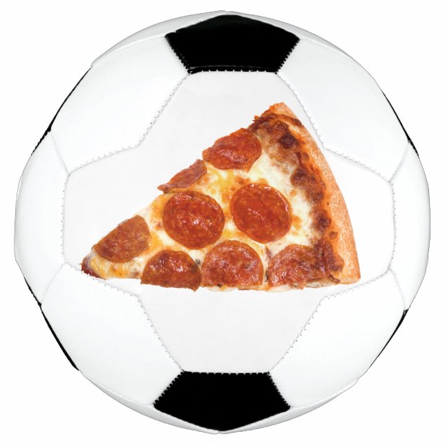 SlipperyJoe's classic pepperoni pizza slice melted Soccer Ball (Front)