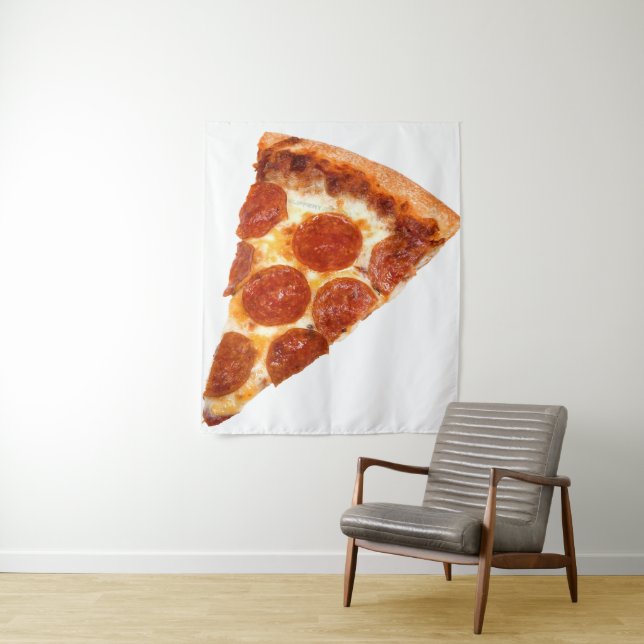 SlipperyJoe's classic pepperoni pizza slice melted Tapestry (In Situ)