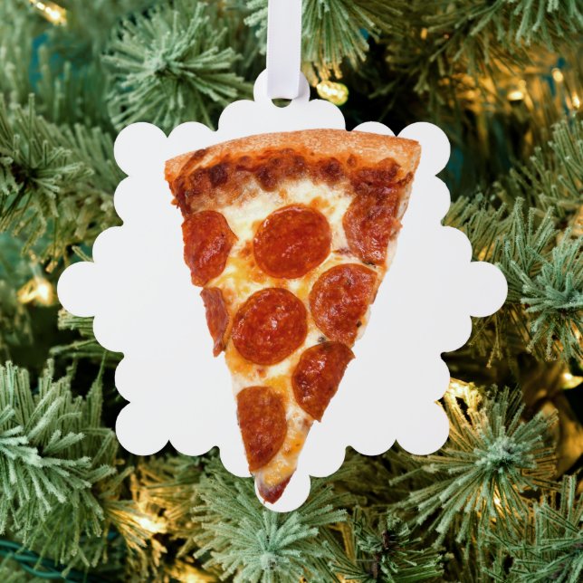 SlipperyJoe's classic pepperoni pizza slice melted Tree Decoration Card (Insitu (Tree))