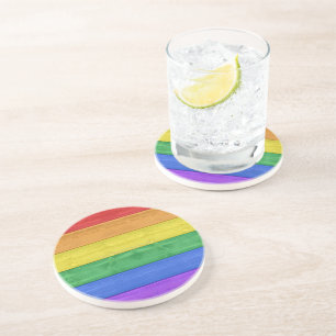 SlipperyJoe's classic rainbow tactile handcrafted  Coaster