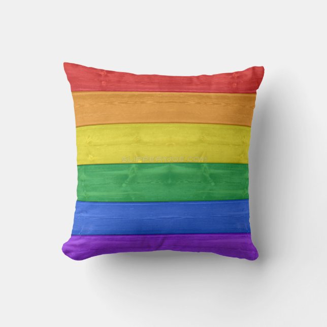 SlipperyJoe's classic rainbow tactile handcrafted  Cushion (Front)