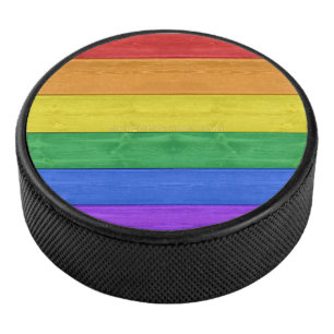 SlipperyJoe's classic rainbow tactile handcrafted  Hockey Puck