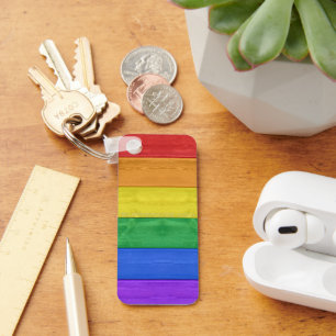 SlipperyJoe's classic rainbow tactile handcrafted Key Ring