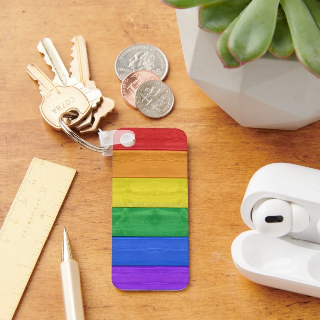 SlipperyJoe's classic rainbow tactile handcrafted  Key Ring (Desk)