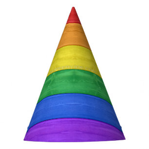 SlipperyJoe's classic rainbow tactile handcrafted Party Hat