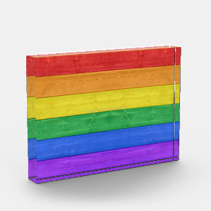 SlipperyJoe's classic rainbow tactile handcrafted Photo Block