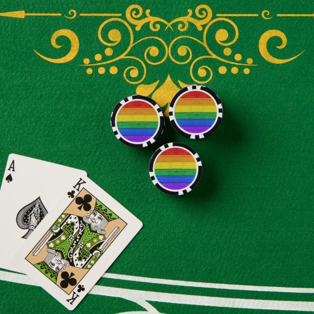 SlipperyJoe's classic rainbow tactile handcrafted  Poker Chips (Poker Table (Stack))