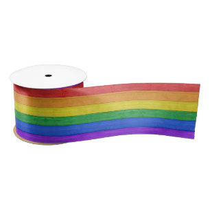 SlipperyJoe's classic rainbow tactile handcrafted Satin Ribbon