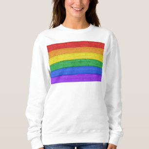 SlipperyJoe's classic rainbow tactile handcrafted Sweatshirt