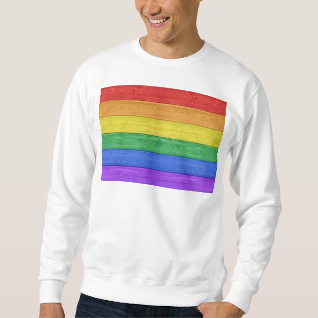 SlipperyJoe's classic rainbow tactile handcrafted  Sweatshirt (Front)