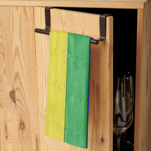 SlipperyJoe's classic rainbow tactile handcrafted  Tea Towel (Thirds Fold)
