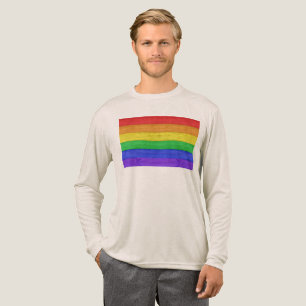 SlipperyJoe's classic rainbow tactile handcrafted  Tri-Blend Shirt