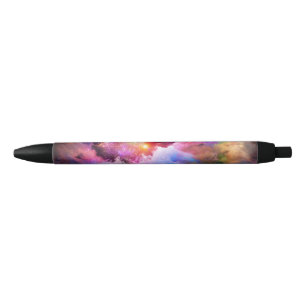 SlipperyJoe's cloud artwork abstract vibrant surre Black Ink Pen