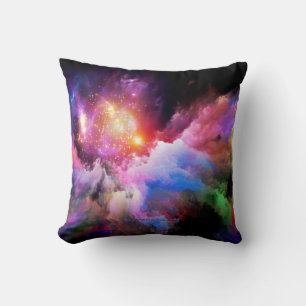 SlipperyJoe's cloud artwork abstract vibrant surre Cushion