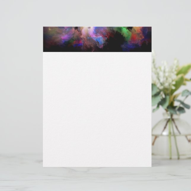 SlipperyJoe's cloud artwork abstract vibrant surre Custom Letterhead (Standing Front)
