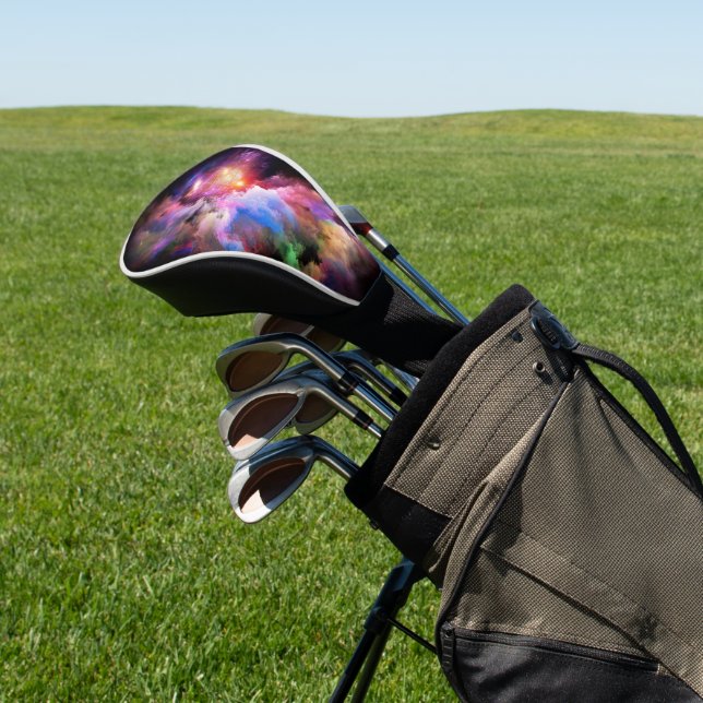 SlipperyJoe's cloud artwork abstract vibrant surre Golf Head Cover (In Situ)