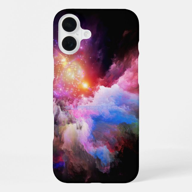 SlipperyJoe's cloud artwork abstract vibrant surre iPhone Case (Back)