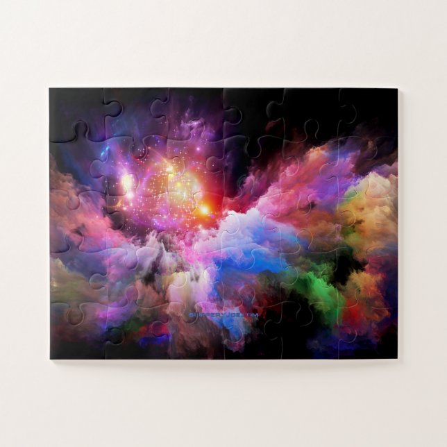 SlipperyJoe's cloud artwork abstract vibrant surre Jigsaw Puzzle (Horizontal)
