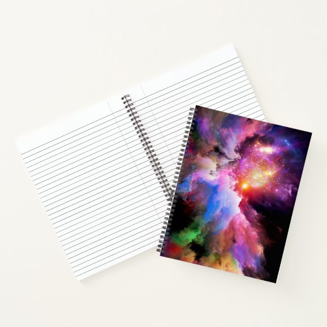 SlipperyJoe's cloud artwork abstract vibrant surre Notebook (Inside)