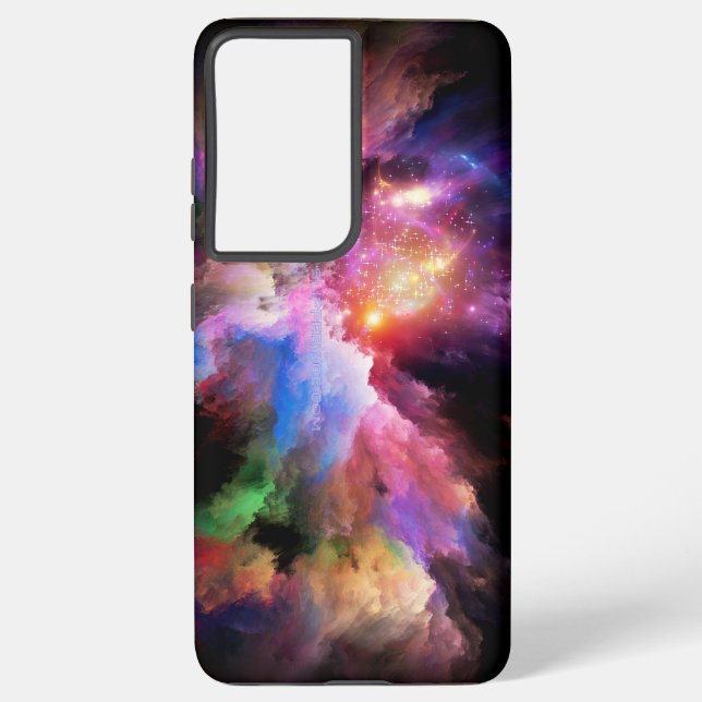 SlipperyJoe's cloud artwork abstract vibrant surre Samsung Galaxy S21+ Case (Back)