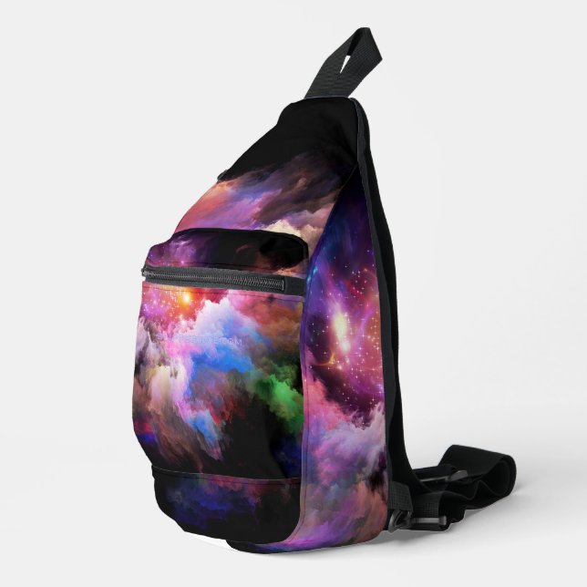 SlipperyJoe's cloud artwork abstract vibrant surre Sling Bag (Right Corner)
