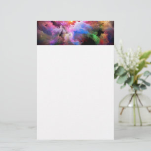 SlipperyJoe's cloud artwork abstract vibrant surre Stationery