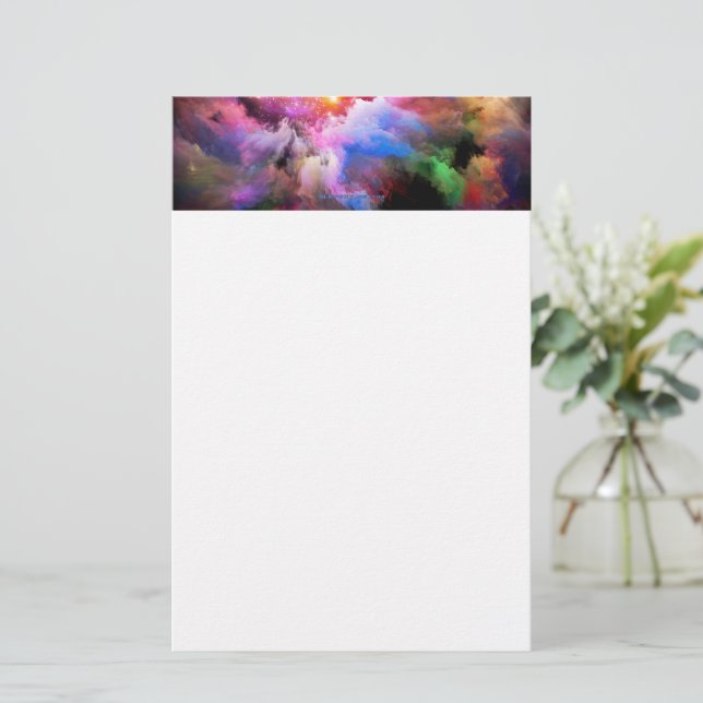 SlipperyJoe's cloud artwork abstract vibrant surre Stationery (Standing Front)