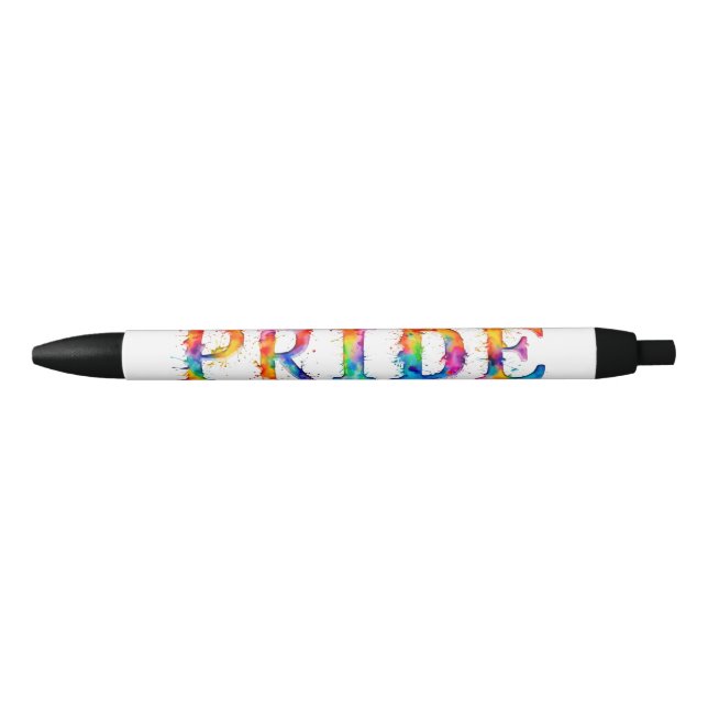 SlipperyJoe's colourful creative Pride-themed text Black Ink Pen (Front)